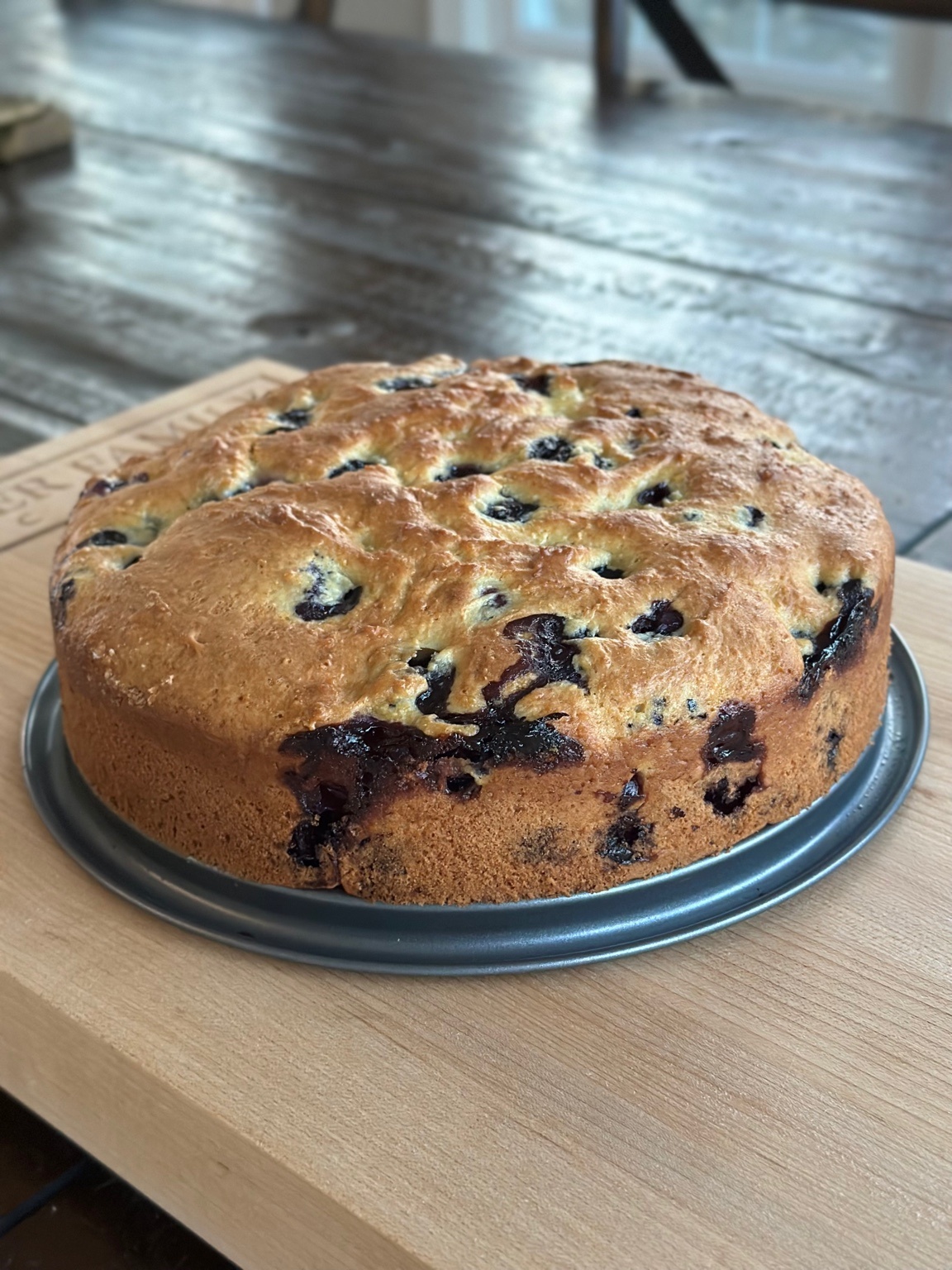 Whole blueberry lemon ricotta cake